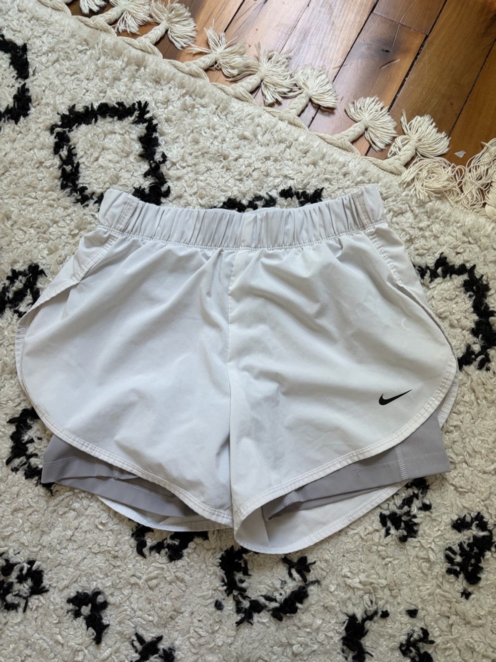 Nike Women’s White Athletic Running Shorts with Built-In Liner